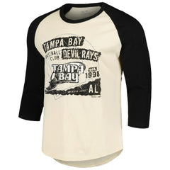 Tampa Bay Rays Majestic Threads Raglan 3/4-Sleeve T-Shirt - Cream/Black