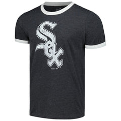 Chicago White Sox Majestic Threads Ringer Tri-Blend T-Shirt - Black