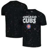 Chicago Cubs Majestic Threads Splatter T-Shirt - Black/White