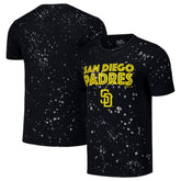 San Diego Padres Majestic Threads Splatter T-Shirt - Black/White