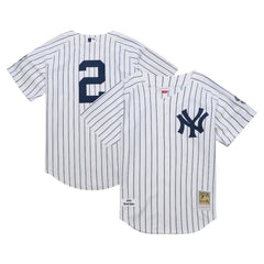 Derek Jeter New York Yankees 2014 Cooperstown Collection Authentic Throwback Jersey - White | Mitchell & Ness