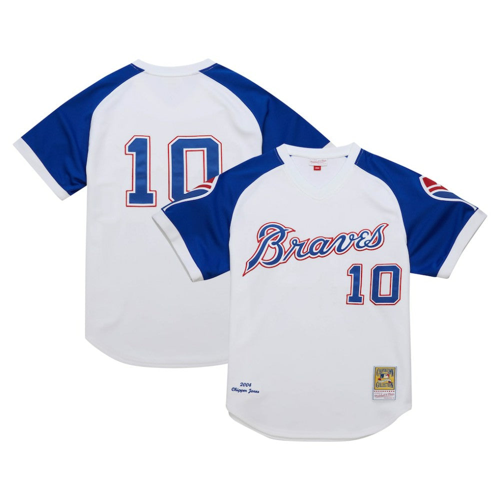 Chipper Jones Atlanta Braves 2004 Cooperstown Collection Authentic Throwback Jersey - White | Mitchell & Ness