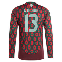 Guillermo Ochoa Mexico National Team 2024 Home Replica Player Long Sleeve Jersey - Burgundy | Adidas discount