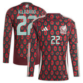 Hirving Lozano Mexico National Team 2024 Home Replica Player Long Sleeve Jersey - Burgundy | Adidas discount