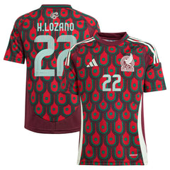 Hirving Lozano Mexico National Team Youth 2024 Home Replica Player Jersey - Green | Adidas outlet