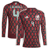 Edson Alvarez Mexico National Team 2024 Home Replica Player Long Sleeve Jersey - Burgundy | Adidas discount