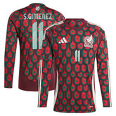Santiago Giménez Mexico National Team 2024 Home Replica Player Long Sleeve Jersey - Burgundy | Adidas outlet