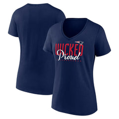 New England Patriots Women's Defensive Stand V-Neck T-Shirt - Navy cheap