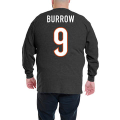 Joe Burrow Cincinnati Bengals Big & Tall Thermal Waffle Long Sleeve T-Shirt - Black on sale