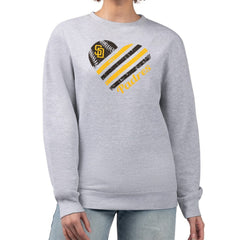 San Diego Padres G-III 4Her by Carl Banks Women's Heart Logo Fleece Pullover Sweatshirt - Heather Gray