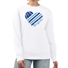 Kansas City Royals G-III 4Her by Carl Banks Women's Heart Logo Fleece Pullover Sweatshirt - White