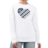 New York Yankees G-III 4Her by Carl Banks Women's Heart Logo Fleece Pullover Sweatshirt - White