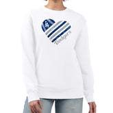Los Angeles Dodgers G-III 4Her by Carl Banks Women's Heart Logo Fleece Pullover Sweatshirt - White
