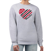 Cincinnati Reds G-III 4Her by Carl Banks Women's Heart Logo Fleece Pullover Sweatshirt - Heather Gray
