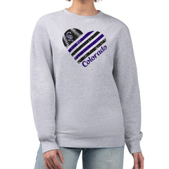 Colorado Rockies G-III 4Her by Carl Banks Women's Heart Logo Fleece Pullover Sweatshirt - Heather Gray