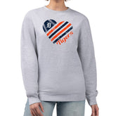 Detroit Tigers G-III 4Her by Carl Banks Women's Heart Logo Fleece Pullover Sweatshirt - Heather Gray