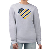 Milwaukee Brewers G-III 4Her by Carl Banks Women's Heart Logo Fleece Pullover Sweatshirt - Heather Gray