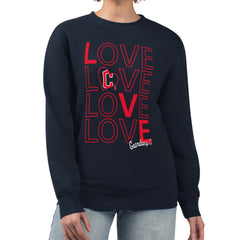 Cleveland Guardians G-III 4Her by Carl Banks Women's Love Team Logo Fleece Pullover Sweatshirt - Navy