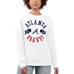 Atlanta Braves G-III 4Her by Carl Banks Women's Team Logo Fleece Pullover Sweatshirt - White