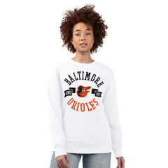 Baltimore Orioles G-III 4Her by Carl Banks Women's Team Logo Fleece Pullover Sweatshirt - White