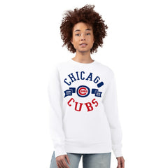 Chicago Cubs G-III 4Her by Carl Banks Women's Team Logo Fleece Pullover Sweatshirt - White