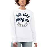 New York Yankees G-III 4Her by Carl Banks Women's Team Logo Fleece Pullover Sweatshirt - White