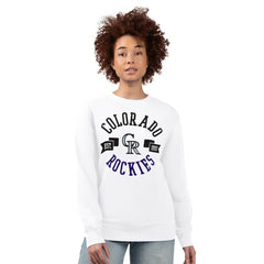 Colorado Rockies G-III 4Her by Carl Banks Women's Team Logo Fleece Pullover Sweatshirt - White