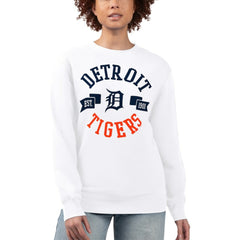 Detroit Tigers G-III 4Her by Carl Banks Women's Team Logo Fleece Pullover Sweatshirt - White