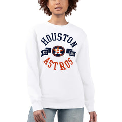 Houston Astros G-III 4Her by Carl Banks Women's Team Logo Fleece Pullover Sweatshirt - White