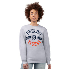 Detroit Tigers G-III 4Her by Carl Banks Women's Team Logo Fleece Pullover Sweatshirt - Heather Gray