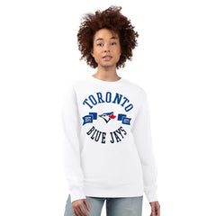 Toronto Blue Jays G-III 4Her by Carl Banks Women's Team Logo Fleece Pullover Sweatshirt - White