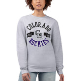 Colorado Rockies G-III 4Her by Carl Banks Women's Team Logo Fleece Pullover Sweatshirt - Heather Gray