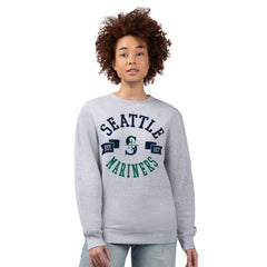 Seattle Mariners G-III 4Her by Carl Banks Women's Team Logo Fleece Pullover Sweatshirt - Heather Gray