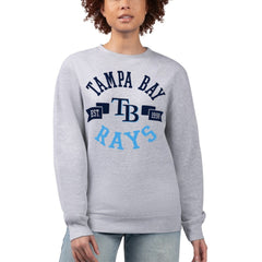 Tampa Bay Rays G-III 4Her by Carl Banks Women's Team Logo Fleece Pullover Sweatshirt - Heather Gray
