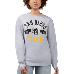 San Diego Padres G-III 4Her by Carl Banks Women's Team Logo Fleece Pullover Sweatshirt - Heather Gray