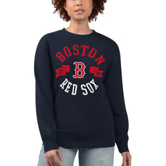 Boston Red Sox G-III 4Her by Carl Banks Women's Team Logo Fleece Pullover Sweatshirt - Navy
