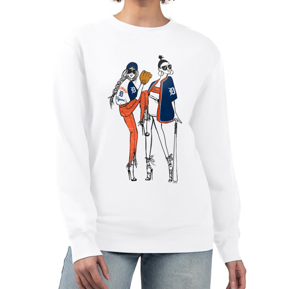 Detroit Tigers G-III 4Her by Carl Banks Women's Baseball Girls Fleece Pullover Sweatshirt - White