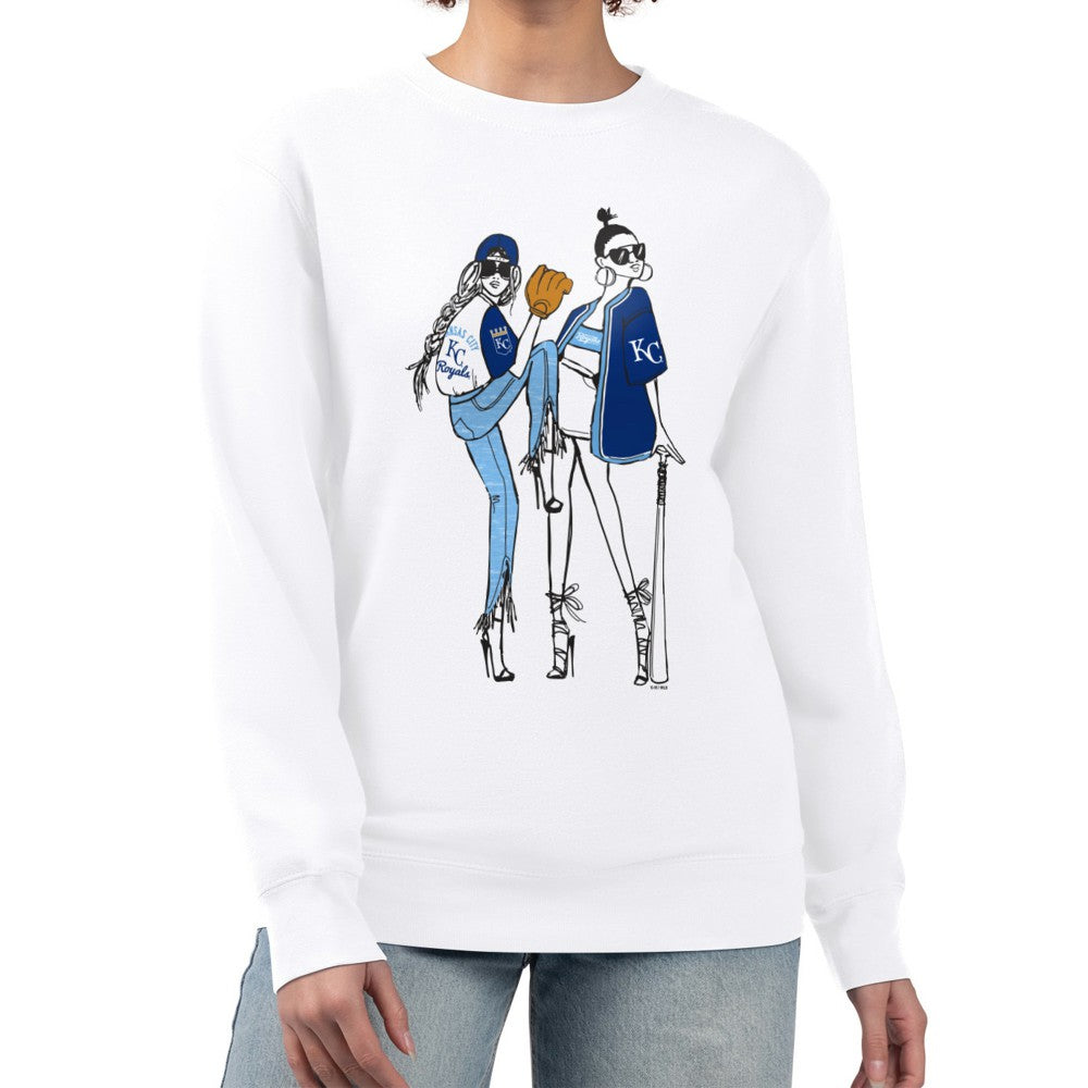 Kansas City Royals G-III 4Her by Carl Banks Women's Baseball Girls Fleece Pullover Sweatshirt - White
