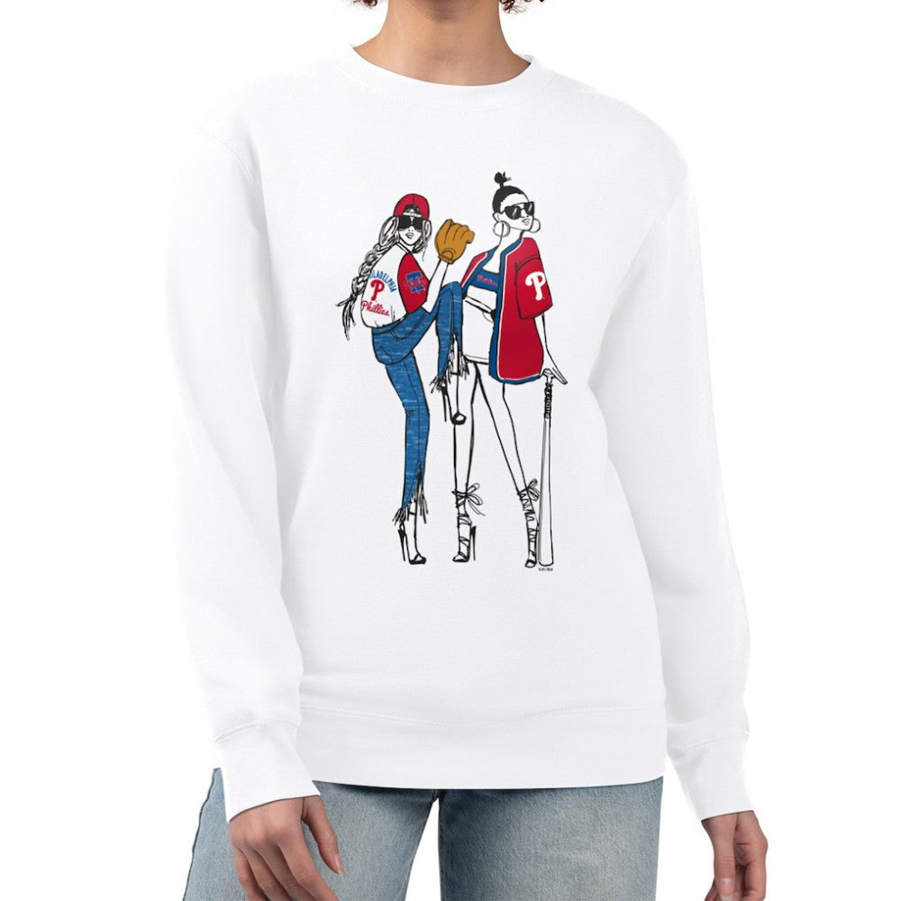 Philadelphia Phillies G-III 4Her by Carl Banks Women's Baseball Girls Fleece Pullover Sweatshirt - White