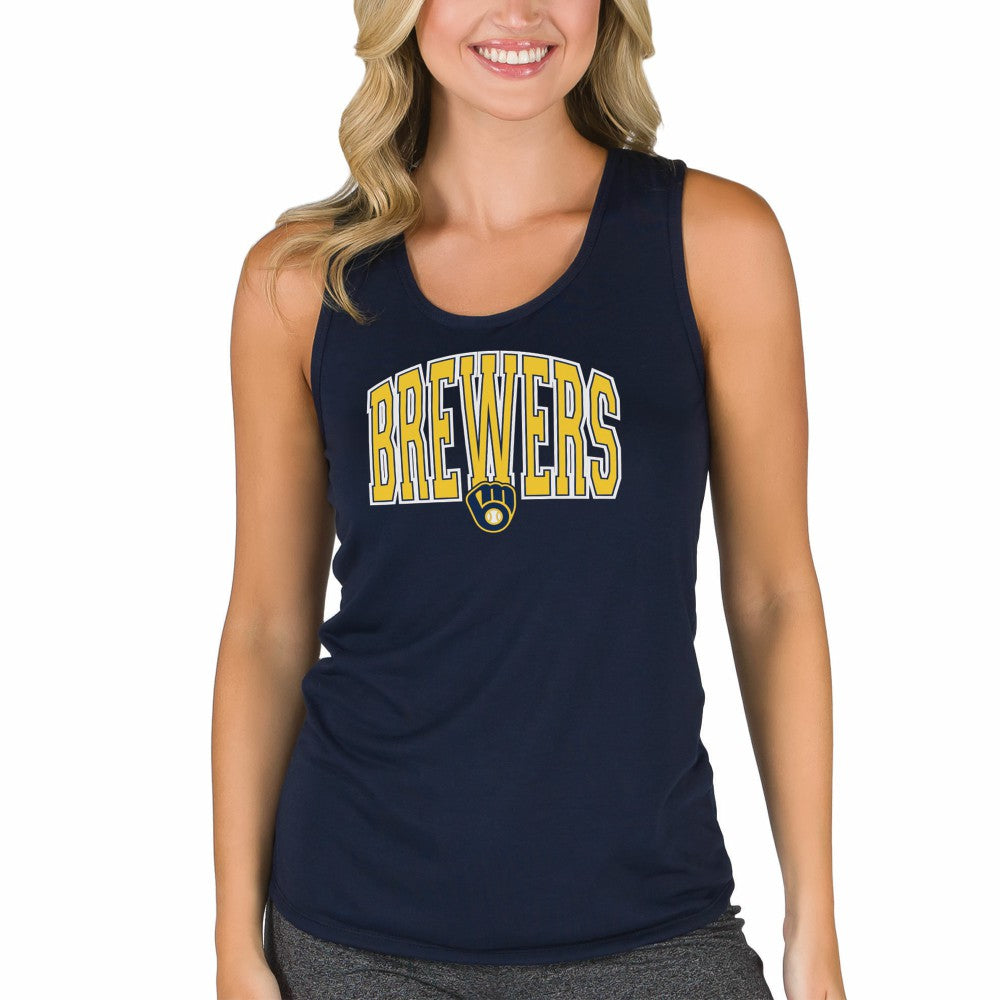 Milwaukee Brewers Concepts Sport Women's Marathon Racerback Tank Top - Navy