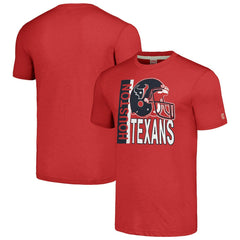 Houston Texans Homage Unisex Helmet Stripe Tri-Blend T-Shirt - Red outlet