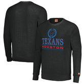 Houston Texans Homage Unisex Color Rush Crest Tri-Blend Pullover Sweatshirt - Charcoal discount