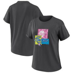 Texas Rangers WEAR by Erin Andrews Women's Domestic Box Color Boyfriend T-Shirt - Charcoal