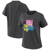 Los Angeles Dodgers WEAR by Erin Andrews Women's Domestic Box Color Boyfriend T-Shirt - Charcoal