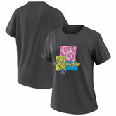 Milwaukee Brewers WEAR by Erin Andrews Women's Domestic Box Color Boyfriend T-Shirt - Charcoal