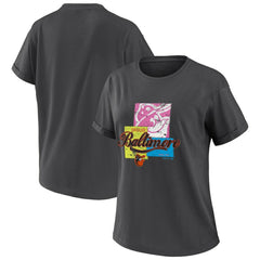 Baltimore Orioles WEAR by Erin Andrews Women's Domestic Box Color Boyfriend T-Shirt - Charcoal
