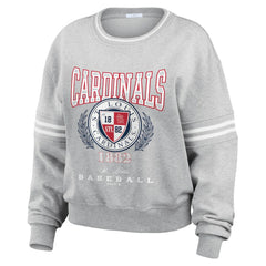St. Louis Cardinals WEAR by Erin Andrews Women's Domestic Crest Pullover Sweatshirt - Heather Gray
