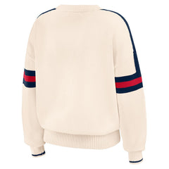 Atlanta Braves WEAR by Erin Andrews Women's Stripe Pullover Sweater - Cream