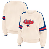 Chicago Cubs WEAR by Erin Andrews Women's Stripe Pullover Sweater - Cream
