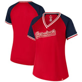 St. Louis Cardinals Profile Women's Plus Size Crossover V-Neck T-Shirt - Red
